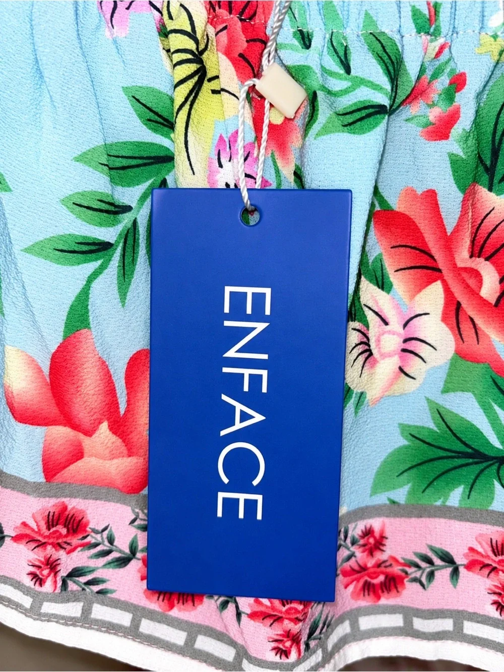 ENFACE NWT Blue Floral Off Shoulder Maxi Dress Size 8 - Picture 5 of 6